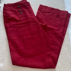 Red linen pants
